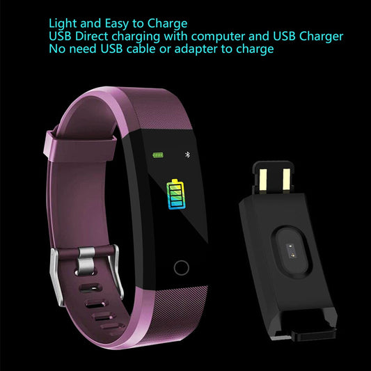 115Plus Fitness Tracker - Heart Rate & Blood Oxygen Monitor, IP67 Waterproof, Sleep & Activity Tracking