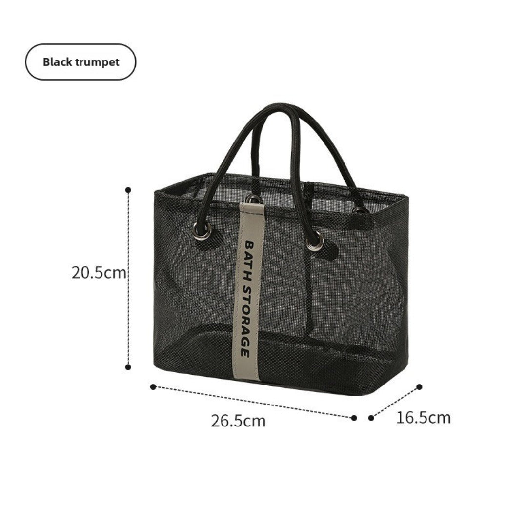 Mesh bath bag, mesh pocket tote swimming wash bag, men's bath towel bath bag, large storage bag