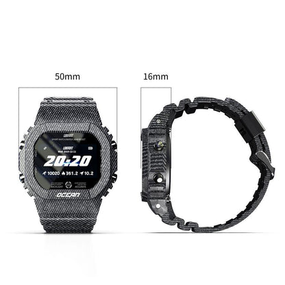 Military Ocean Army Smart Watch For Menand Woman For  Fitness and Sport With Tracker Blood Pressure Message Push Heart Rate Monitor and Clock Smartwatc For Android