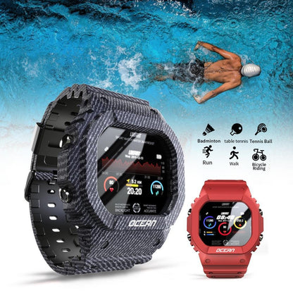 Military Ocean Army Smart Watch For Menand Woman For  Fitness and Sport With Tracker Blood Pressure Message Push Heart Rate Monitor and Clock Smartwatc For Android