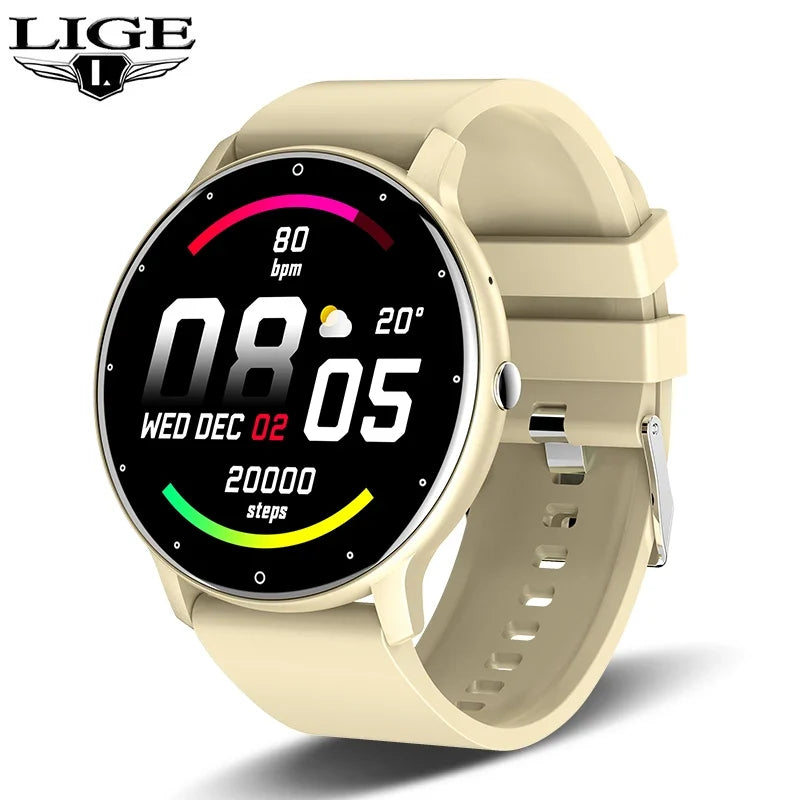 LIGE Smart Watch Women Men Full Touch Screen Bluetooth 5.2 Call Waterproof Watches Sports Fitness Tracker Factory IP67 ZL02 New