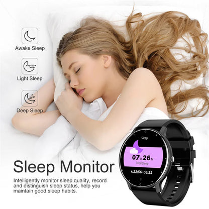 LIGE Smart Watch Women Men Full Touch Screen Bluetooth 5.2 Call Waterproof Watches Sports Fitness Tracker Factory IP67 ZL02 New