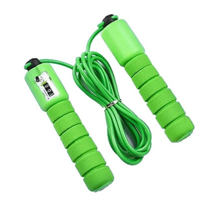 Counting Adult Fitness Fat Burning Bearing Weight Adjustable Steel Jump Rope With Counter For Aerobic Exercise Sports Fitness Cardio Workout Adjustable Cable Soft Sponge Handle For Kids Womens